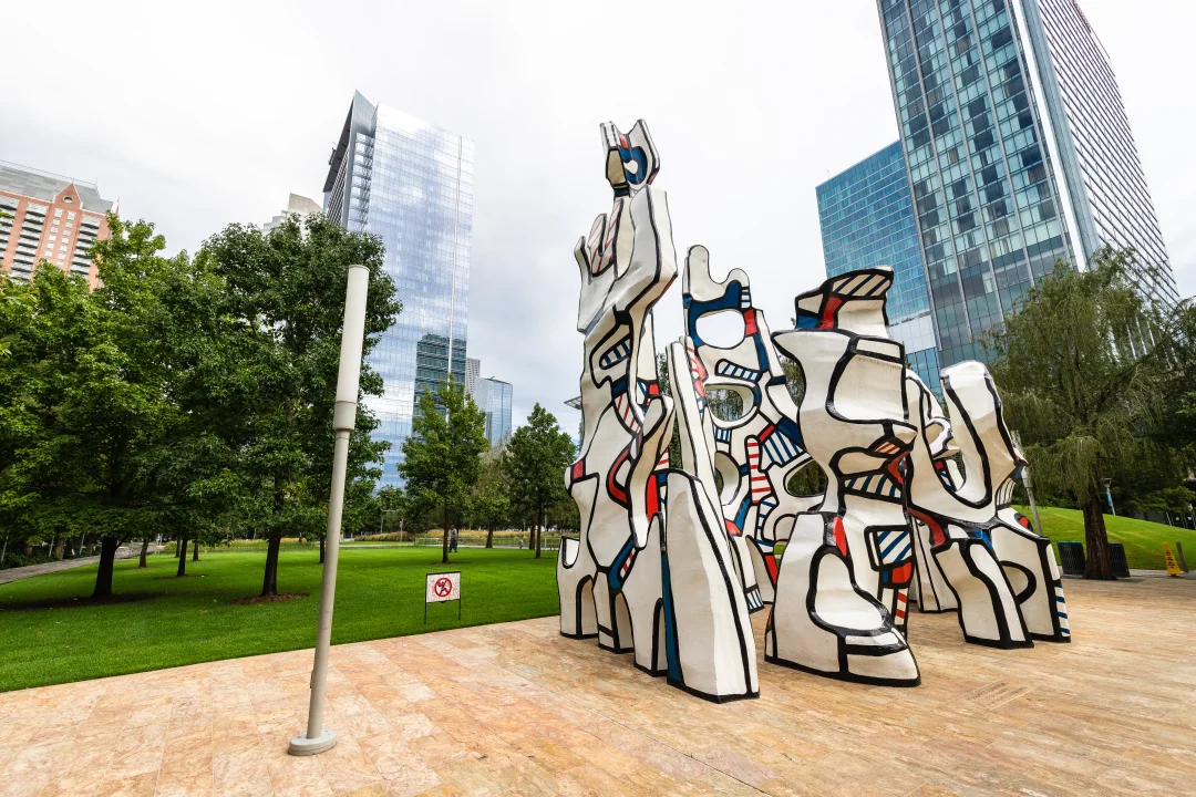 Jean Dubuffet's Monument au Fantôme sculpture in the Discovery Green sculpture plaza