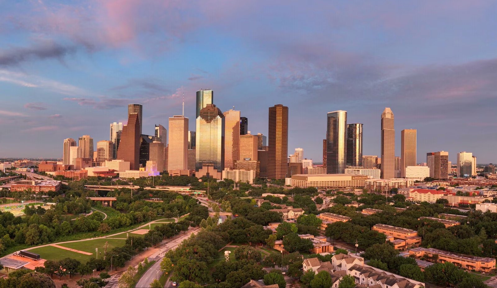 Houston skyline at dusk